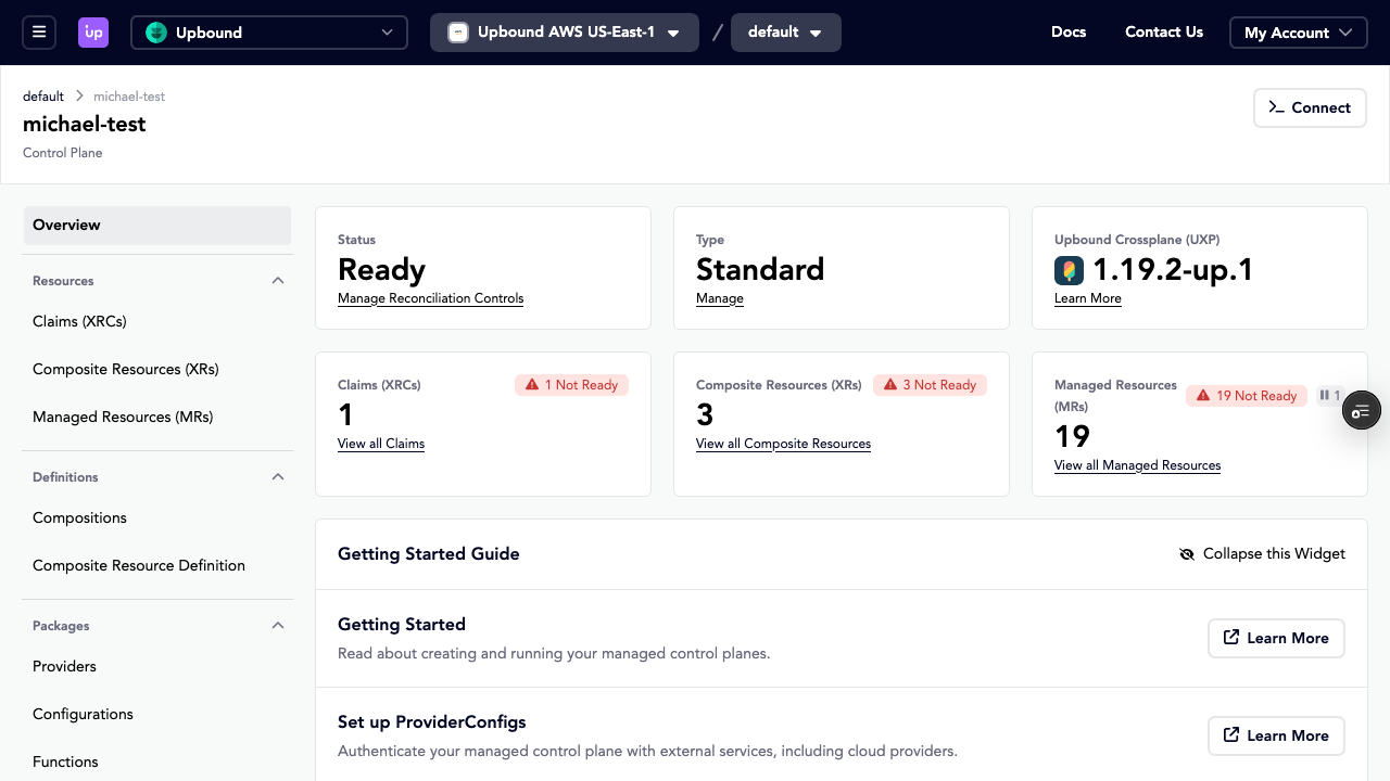 Upbound Control Plane Dashboard